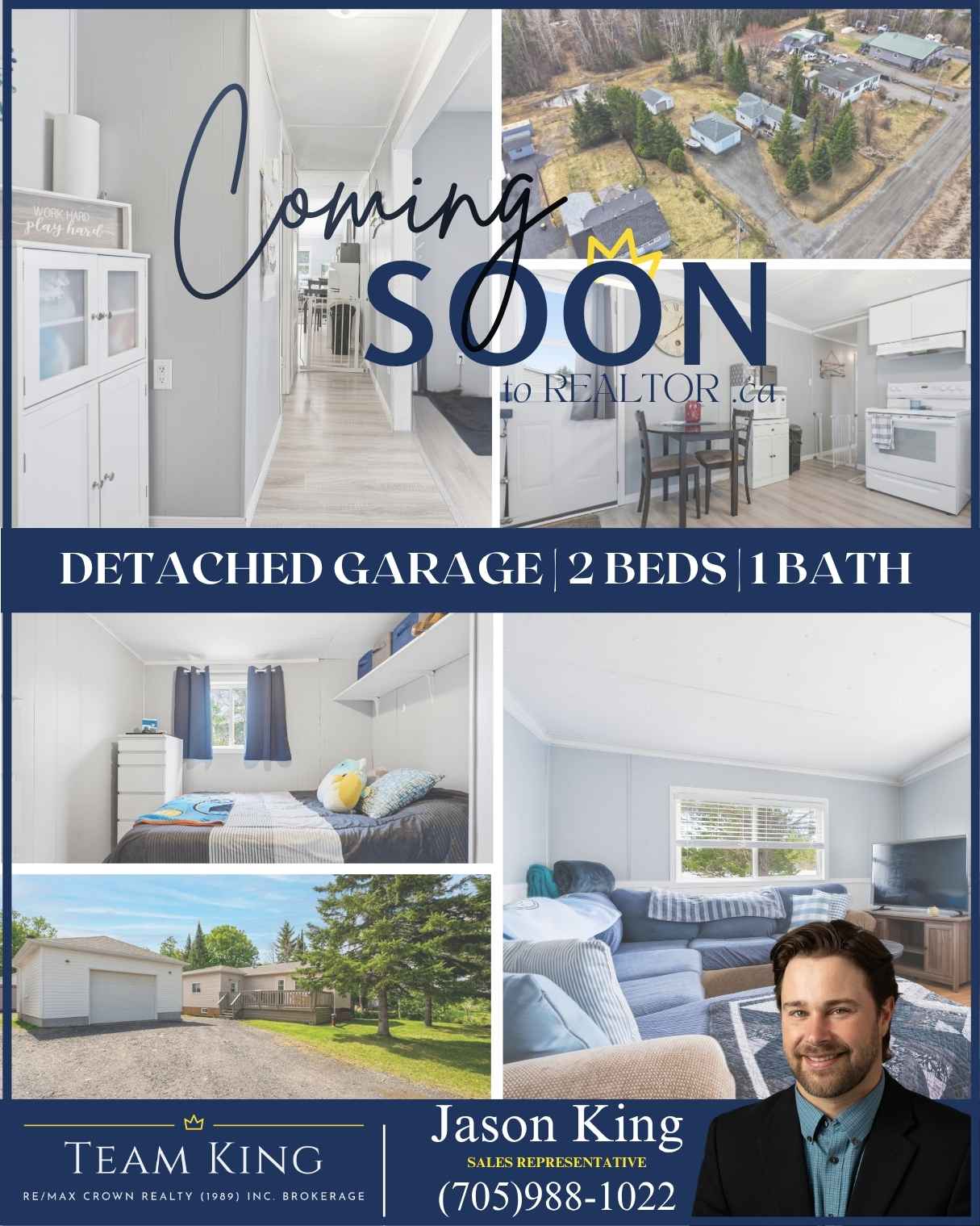 PHOTO ALT TEXT: Coming soon 2 bedroom 1 bathroom mobile home with detached garage at 35 Hinds from Team KING