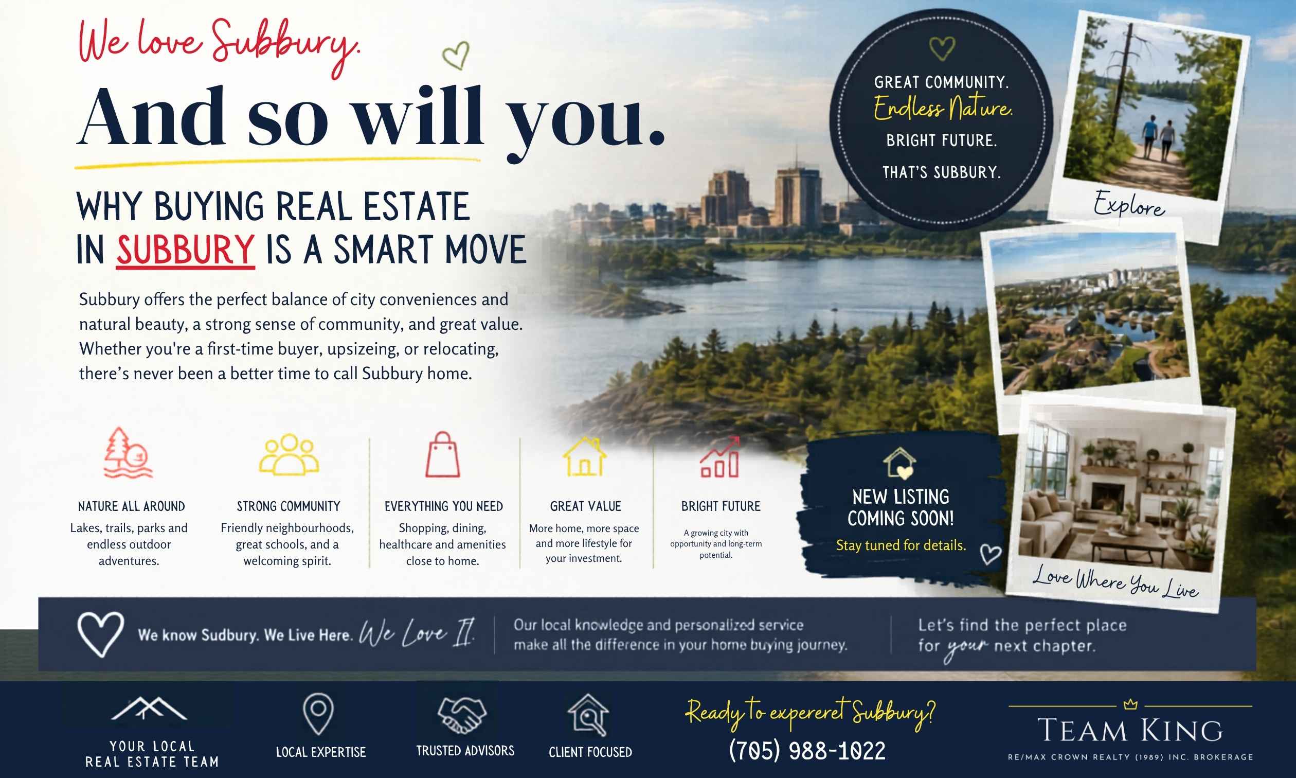 Why buying real estate in Greater Sudbury is a smart move, community, lifestyle, value, and local expertise.