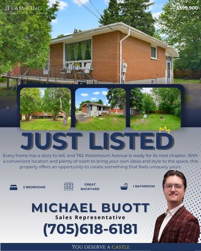 JUST LISTED at 782 Westmount Avenue in Sudbury, a home listed for $399,900 with opportunity to make it your own.