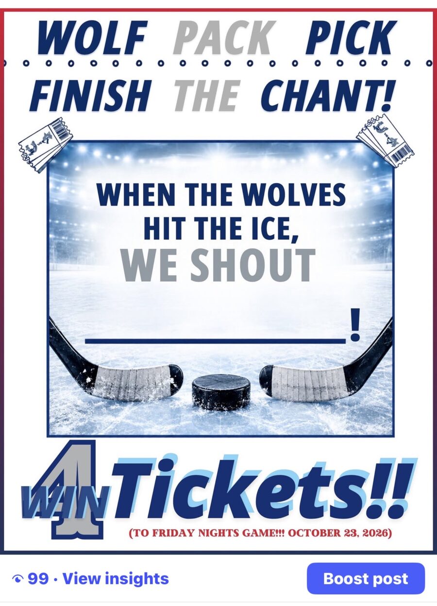 Team KING Wolf Pack Pick contest: finish the chant and win 4 Sudbury Wolves tickets for Friday, October 23, 2026